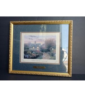 Thomas Kinkade “ Open Gate Sussex “ Collector Society “Framed 14.5"X12.5"